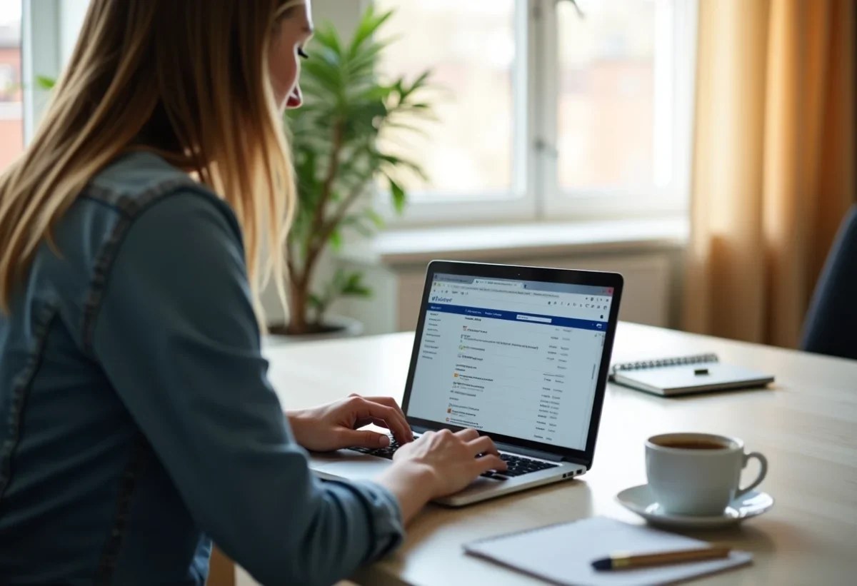 Écran de connexion à une messagerie académique ouvert sur un ordinateur portable